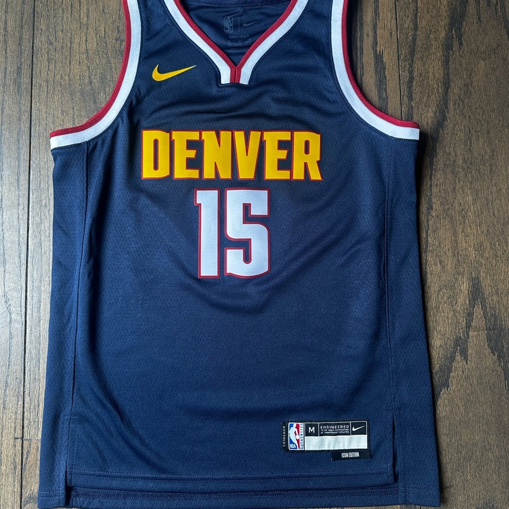 Nike Blue and Yellow Denver Nuggets Jersey